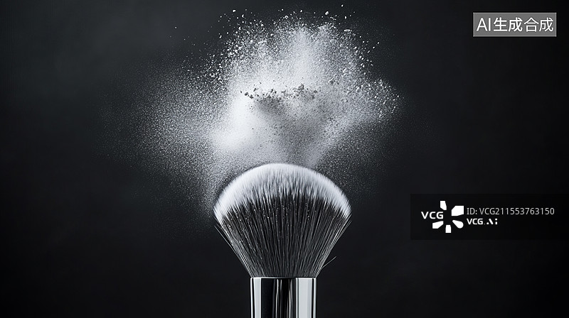 【AI数字艺术】喷溅的粉末化妆刷图片素材