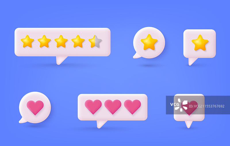 五星好评和客户评价图片素材