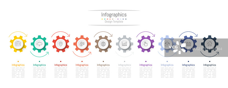 信息图表 10 种选项设计元素图片素材