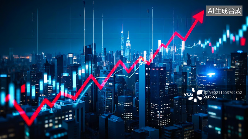 【AI数字艺术】金融投资概念插画图片素材