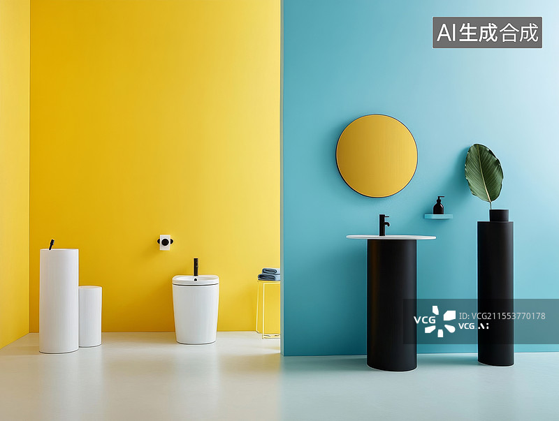 【AI数字艺术】现代简约浴室设计图片素材