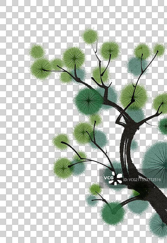 水墨松树-黄山松-黑松-五针松图片素材