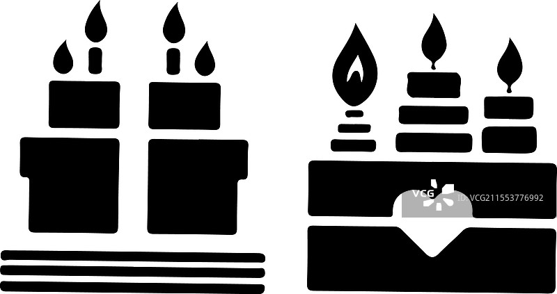 爱心蜡烛剪影图标图片素材