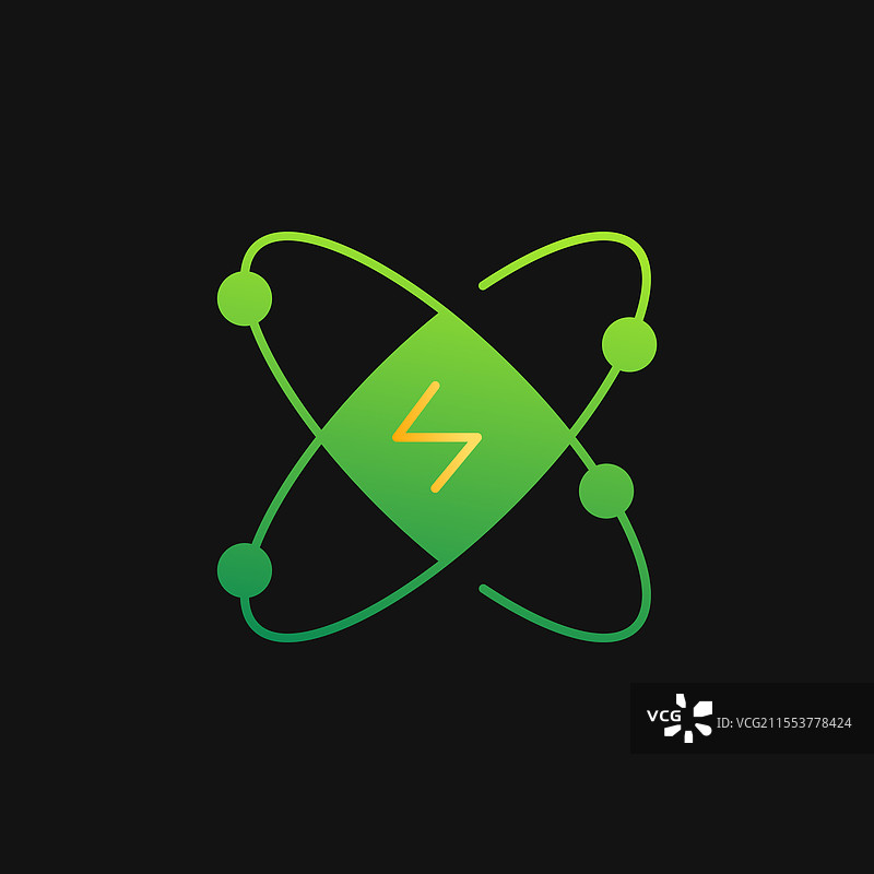 原子能图标，实心渐变，自由能图片素材