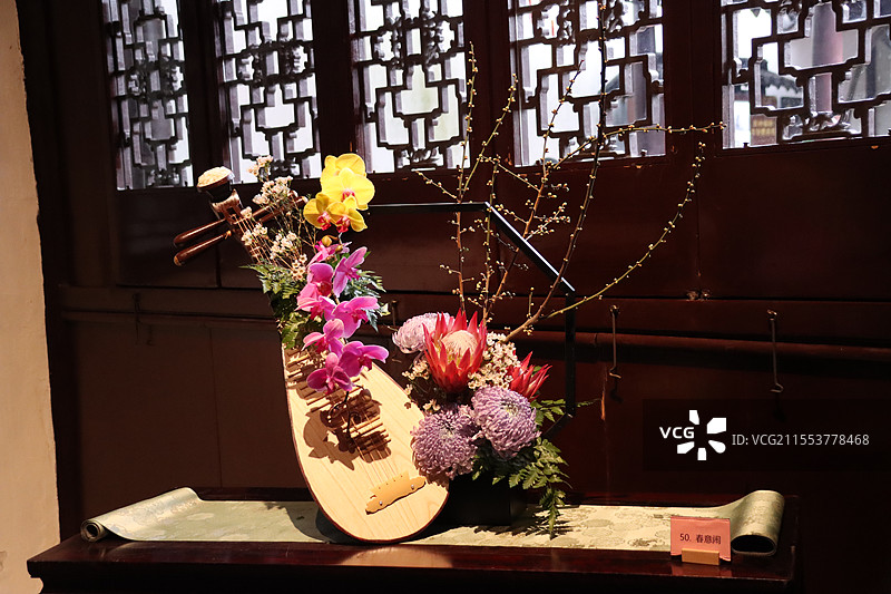 插花展展品拍摄于苏州留园图片素材