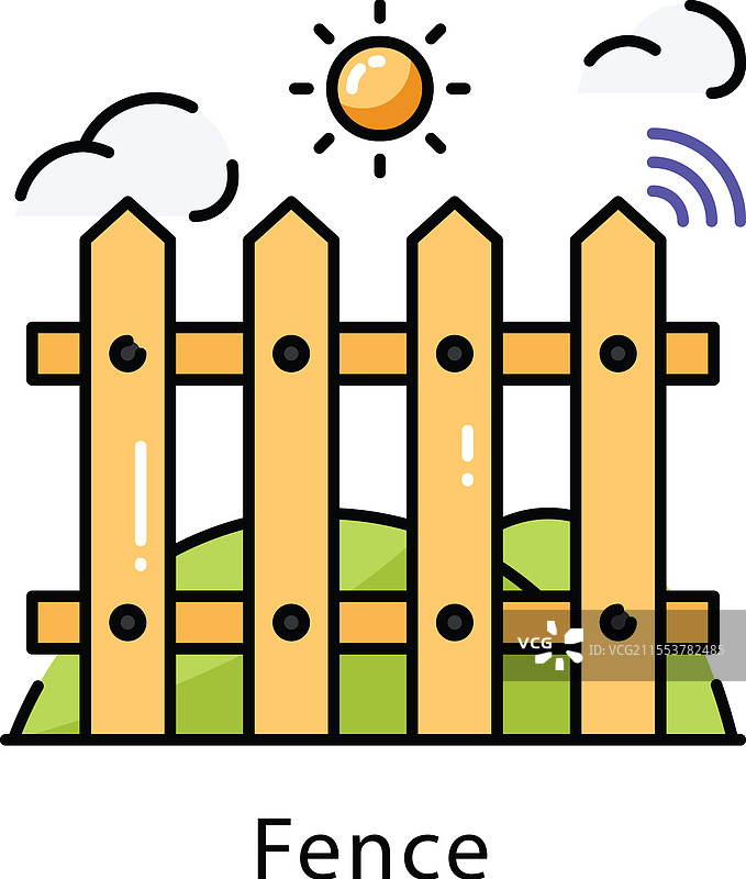 填充图标风格的栅栏图片素材