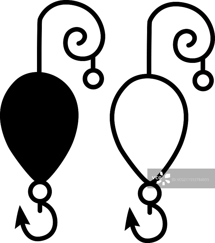 白色背景上的钓鱼浮标图标设计图片素材