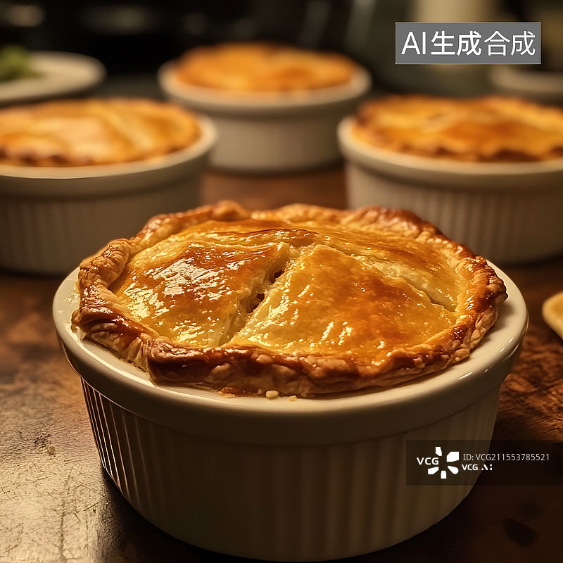 【AI数字艺术】桌上盘子里甜点的特写镜头图片素材