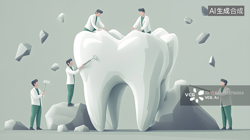 【AI数字艺术】牙医补牙微缩景观图片素材