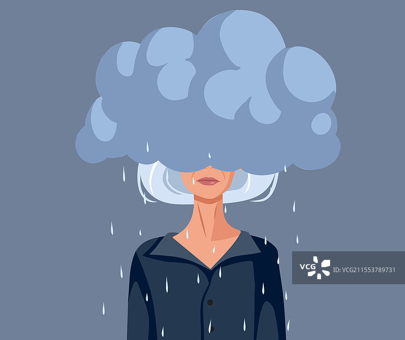 悲伤和沮丧的老年女性图片素材