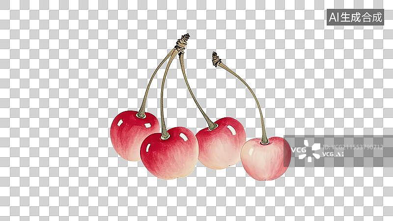 【AI数字艺术】樱桃-国风插画图片素材
