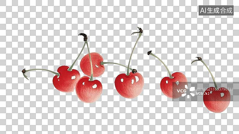 【AI数字艺术】樱桃-国风插画图片素材