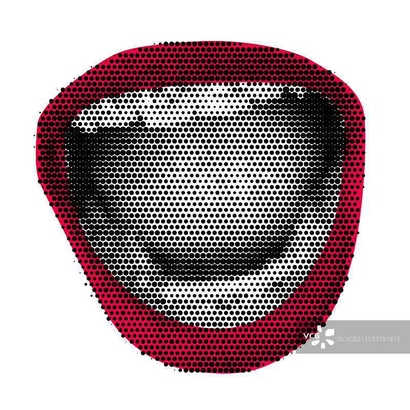 红唇张开的半色调点状图案图片素材