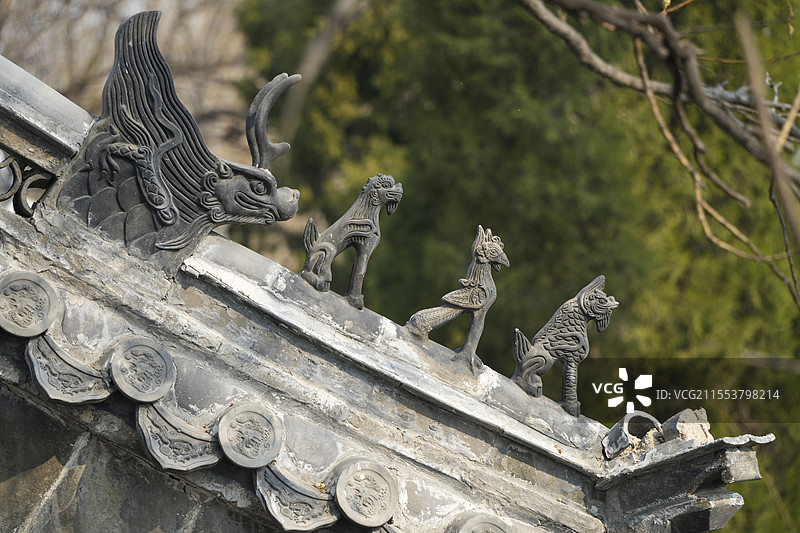 古典建筑上的五脊六兽图片素材