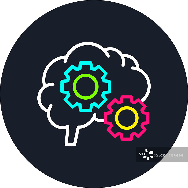 认知功能线条多色图标图片素材