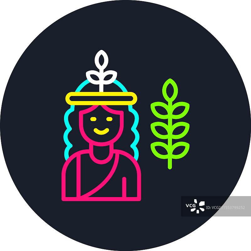 德墨忒尔线条多色图标图片素材