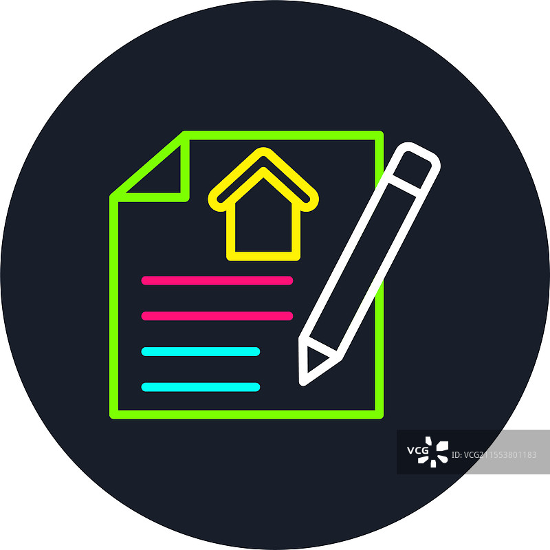 多色图标的协议线图片素材