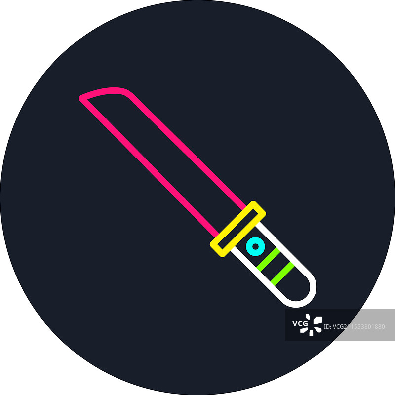 多色图标的弯刀线条图片素材