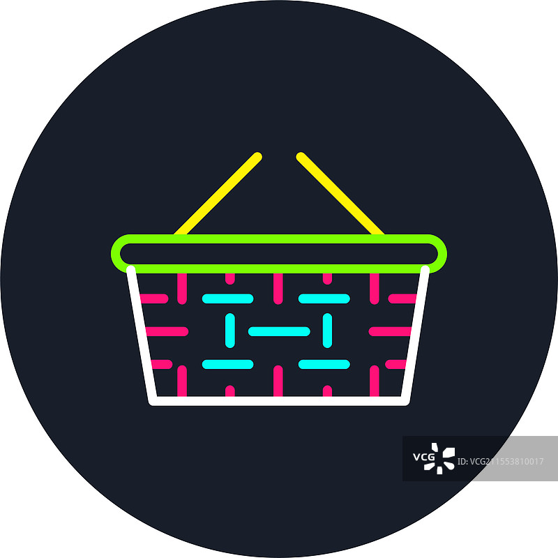 购物篮线条多色图标图片素材