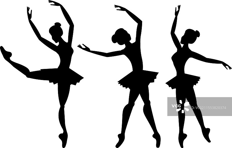 芭蕾舞者的剪影图标图片素材