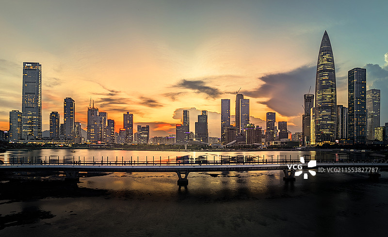 前海晚霞图片素材