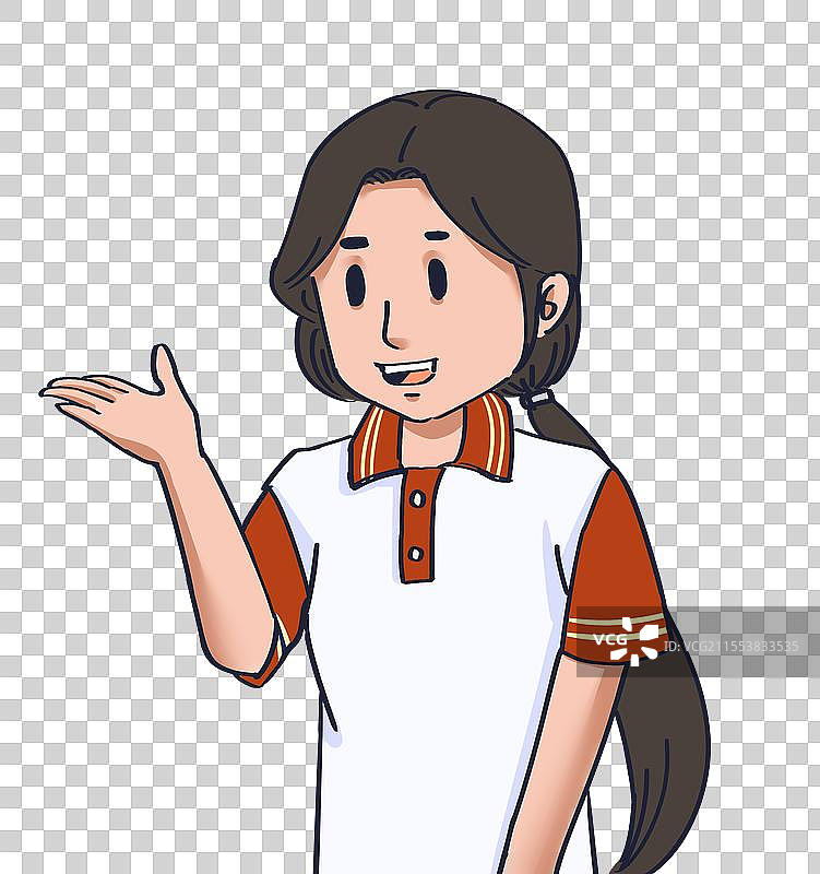 穿着校服的女高中生在解说图片素材