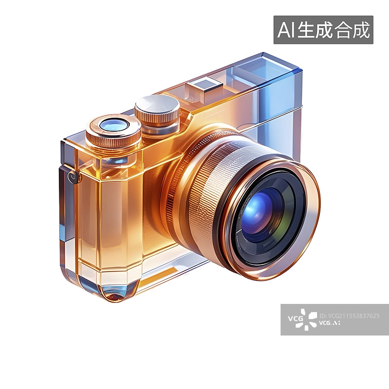 【AI数字艺术】3D透明数码相机图片素材