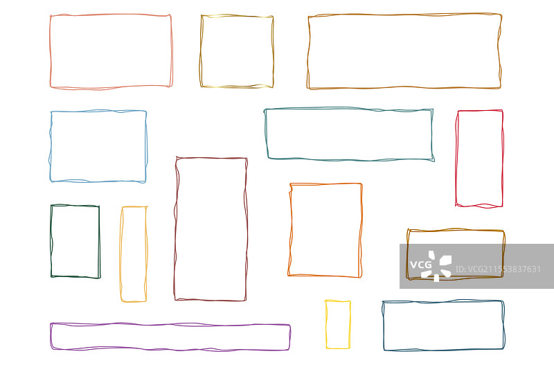 手绘方框装饰设计套件图片素材