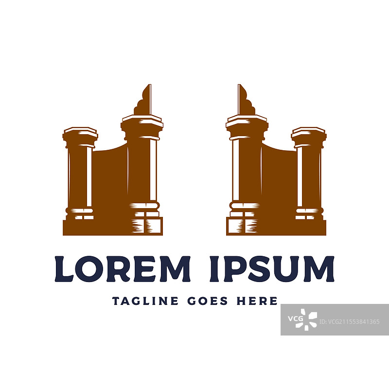 复古古老的砖石门图标图片素材