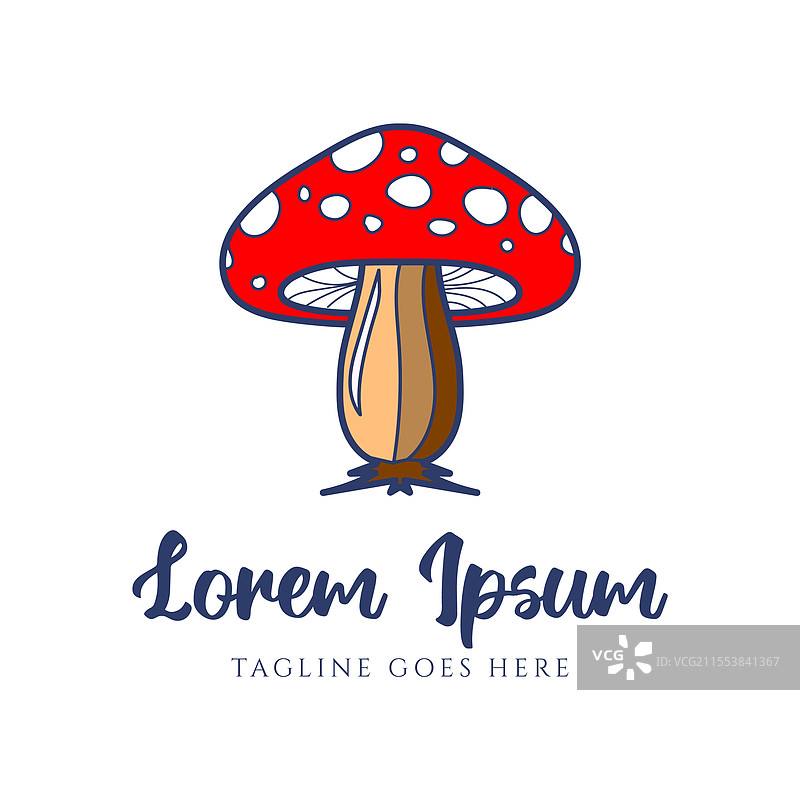 色彩斑斓的可爱红色青蛙伞蘑菇卡通图案图片素材