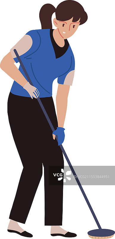 拿着扫帚的女子冰壶运动员图片素材