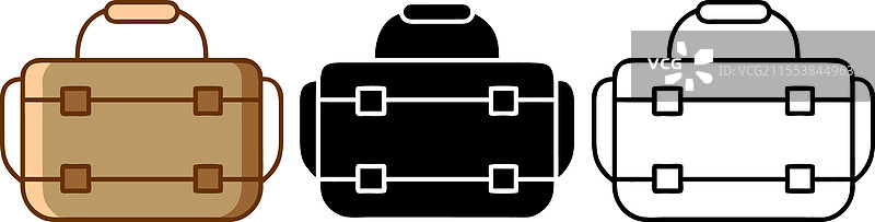 棕色、黑色和白色轮廓的旅行包图片素材