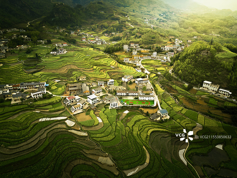 安康凤堰梯田图片素材