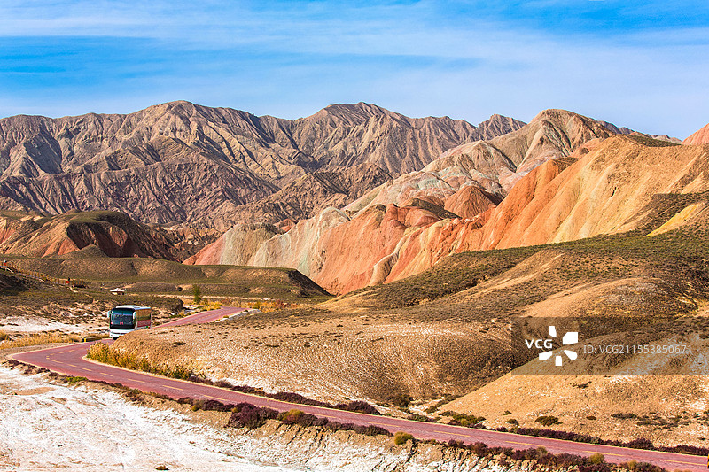 中国甘肃省张掖市七彩丹霞景区自然风光图片素材