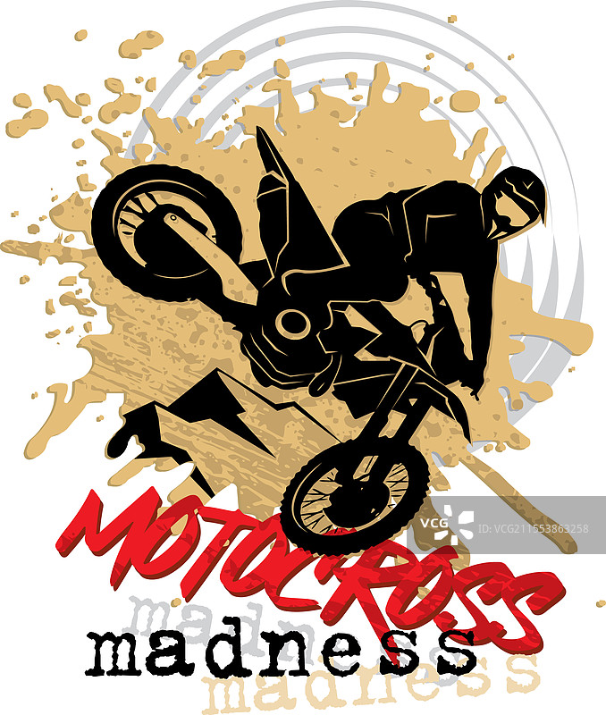 摩托越野车手在轮胎上表演极限特技的剪影图片素材