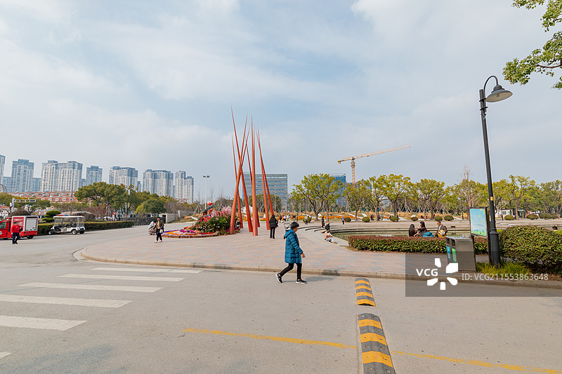 中国苏州 桐泾公园的风光图片素材