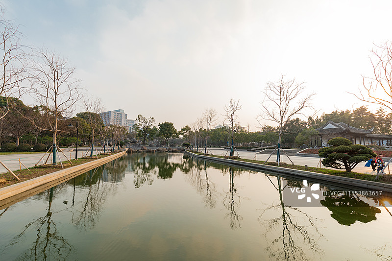 中国苏州 桐泾公园的风光图片素材