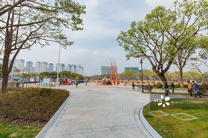 中国苏州 桐泾公园的风光图片素材