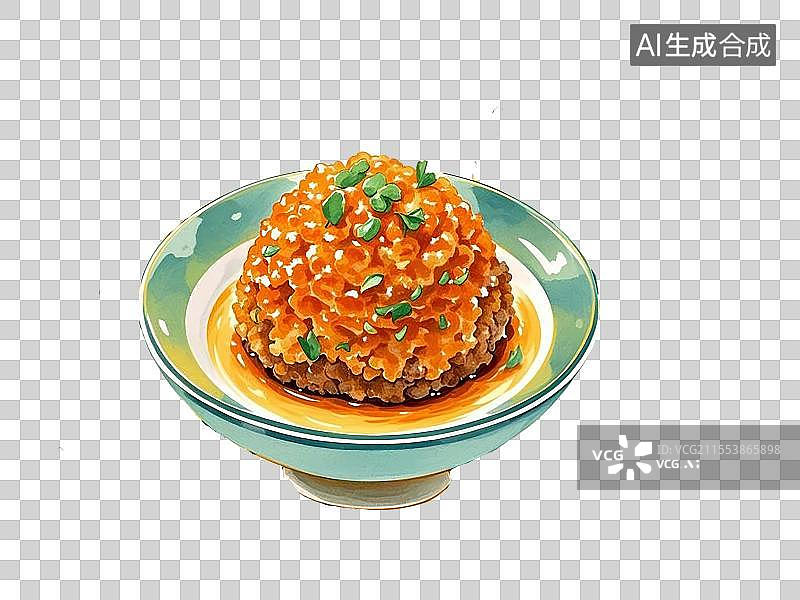 【AI数字艺术】国潮单品元素-蟹粉狮子头图片素材