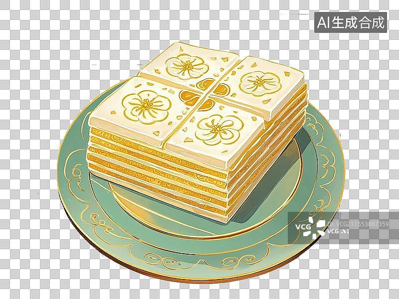 【AI数字艺术】国潮单品元素-千层油糕图片素材