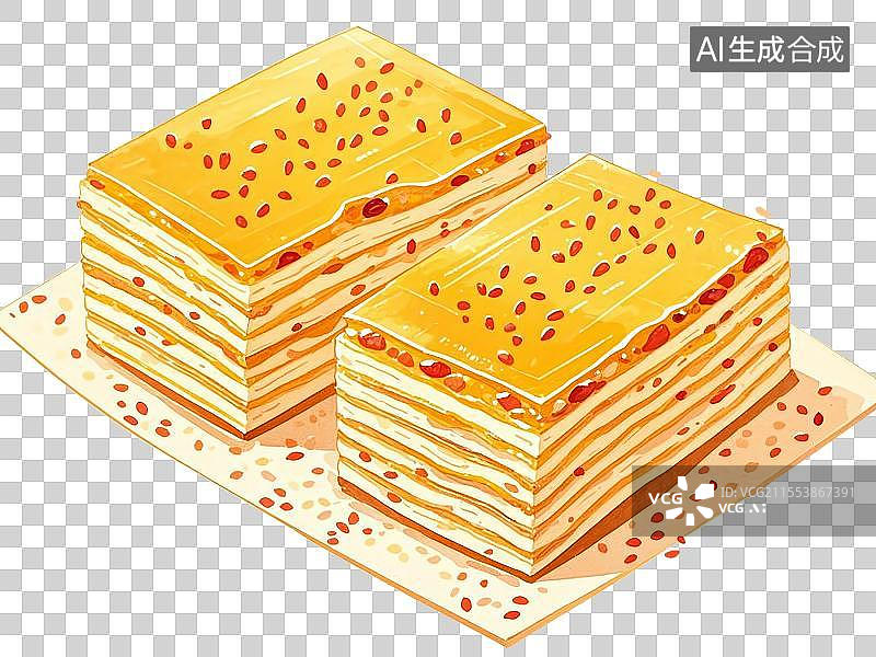 【AI数字艺术】国潮单品元素-千层油糕图片素材