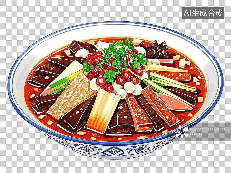 【AI数字艺术】国潮单品元素-毛血旺图片素材