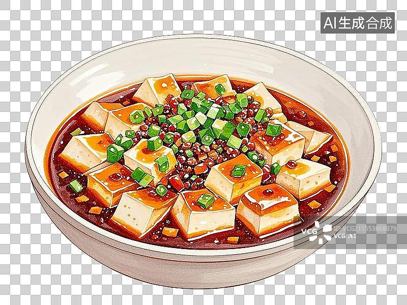 【AI数字艺术】国潮单品元素-麻婆豆腐图片素材