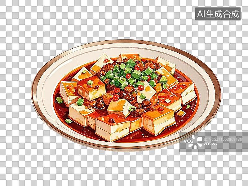 【AI数字艺术】国潮单品元素-麻婆豆腐图片素材