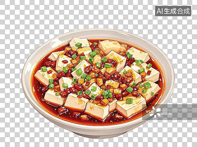 【AI数字艺术】国潮单品元素-麻婆豆腐图片素材