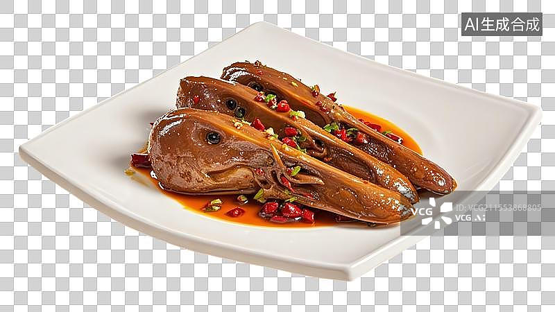 【AI数字艺术】一盘麻辣鸭头手绘图片素材