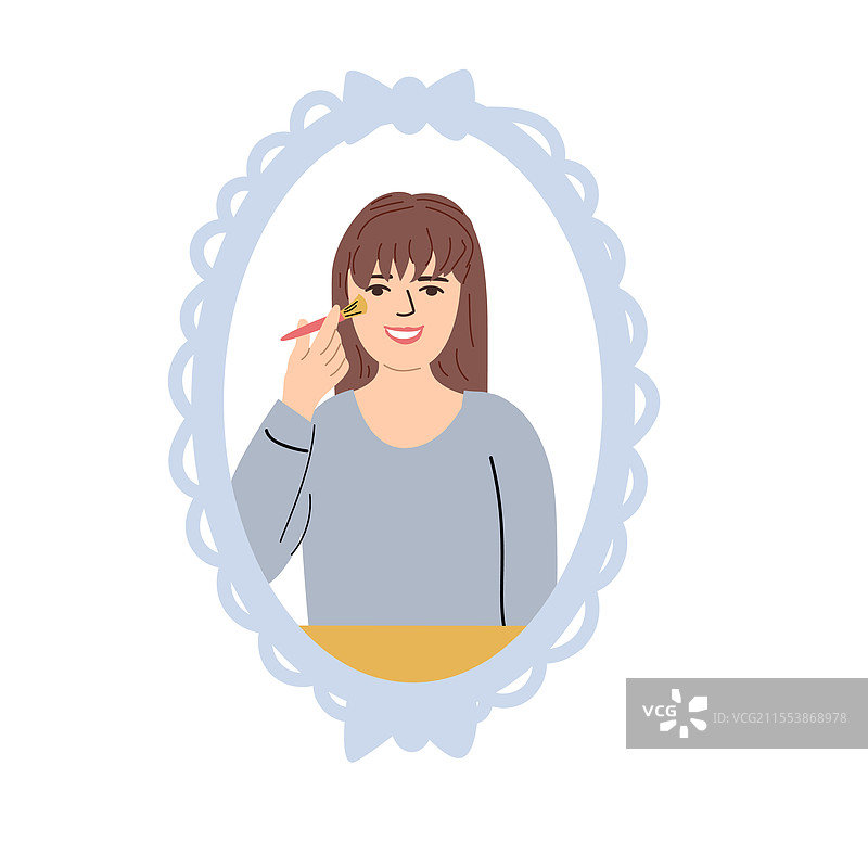 自爱与关怀的概念，女性正在进行护肤。图片素材