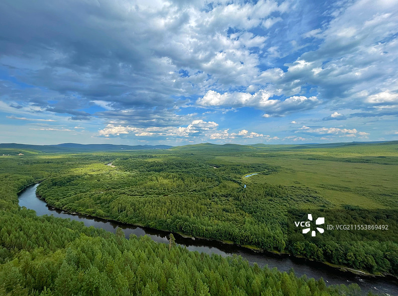 漠河九曲十八湾景区图片素材