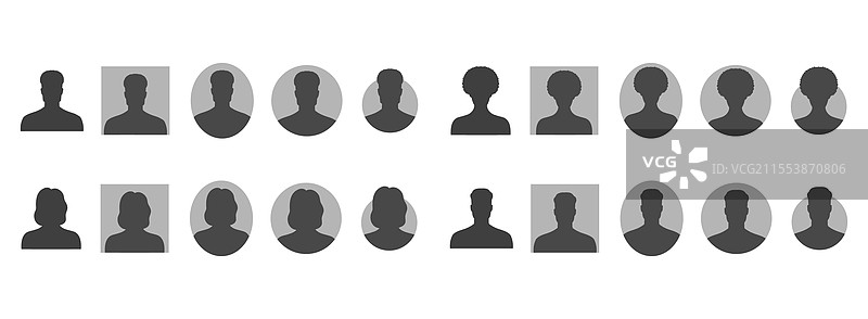 男性和女性的不同头像或个人资料图片素材