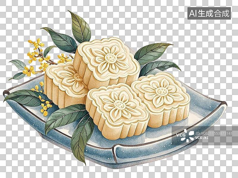 【AI数字艺术】国潮单品元素-桂花糕图片素材
